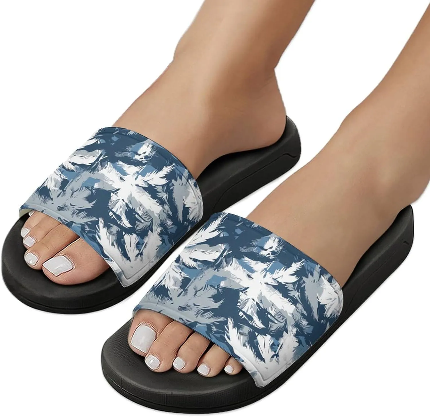 Army Camouflage Palm Trees Fashion Womens And Mens Slippers House Shower Shoes Indoor Outdoor Beach
