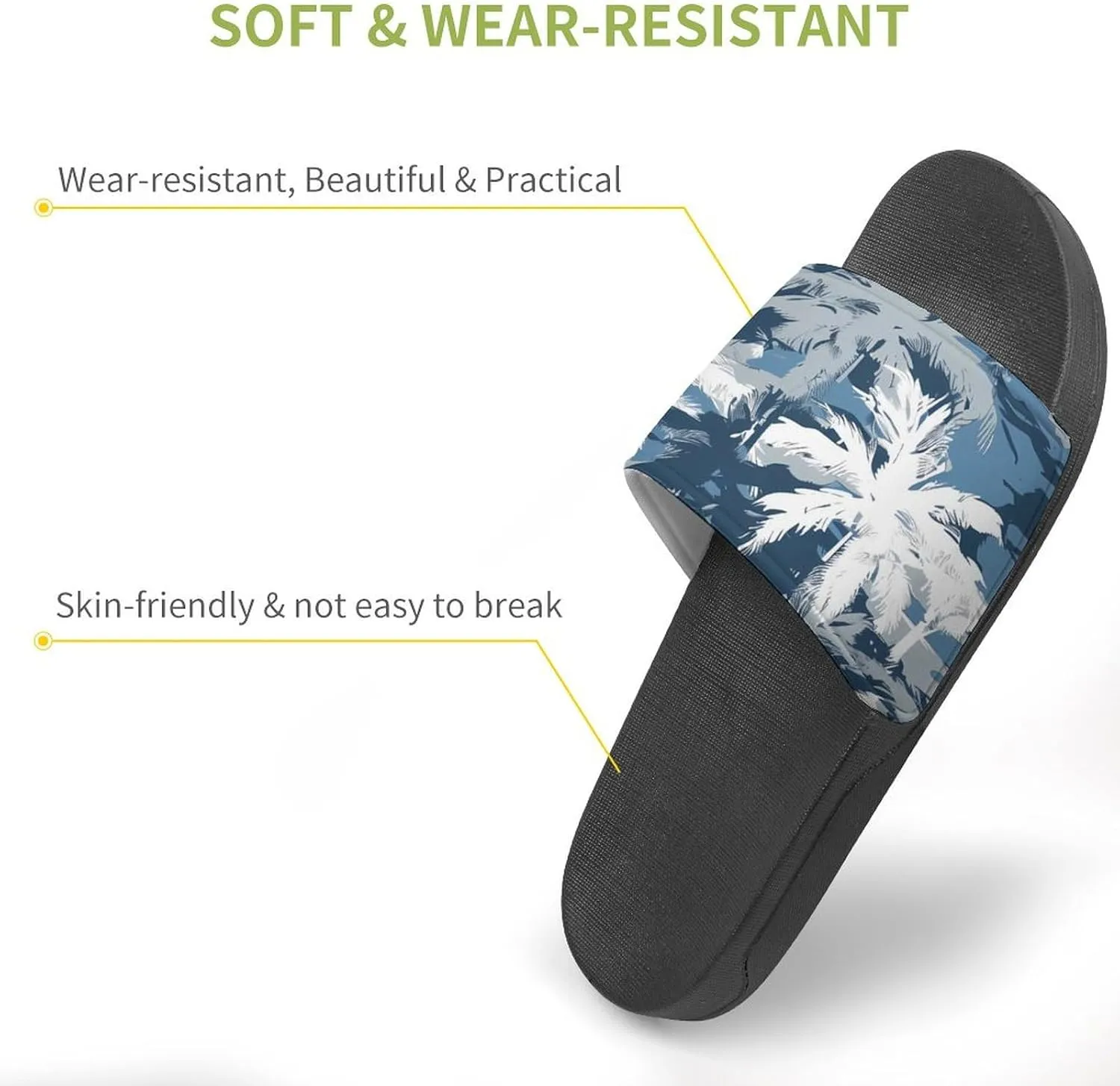 Army Camouflage Palm Trees Fashion Womens And Mens Slippers House Shower Shoes Indoor Outdoor Beach