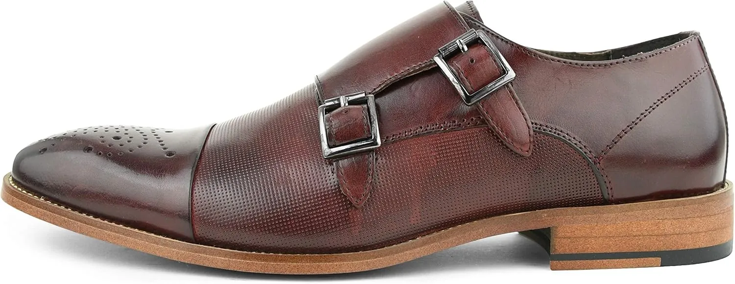 Asher Green AG1101 - Men's Dress Shoes, Formal Men's Shoes - Genuine Calf Leather Double Monk Strap