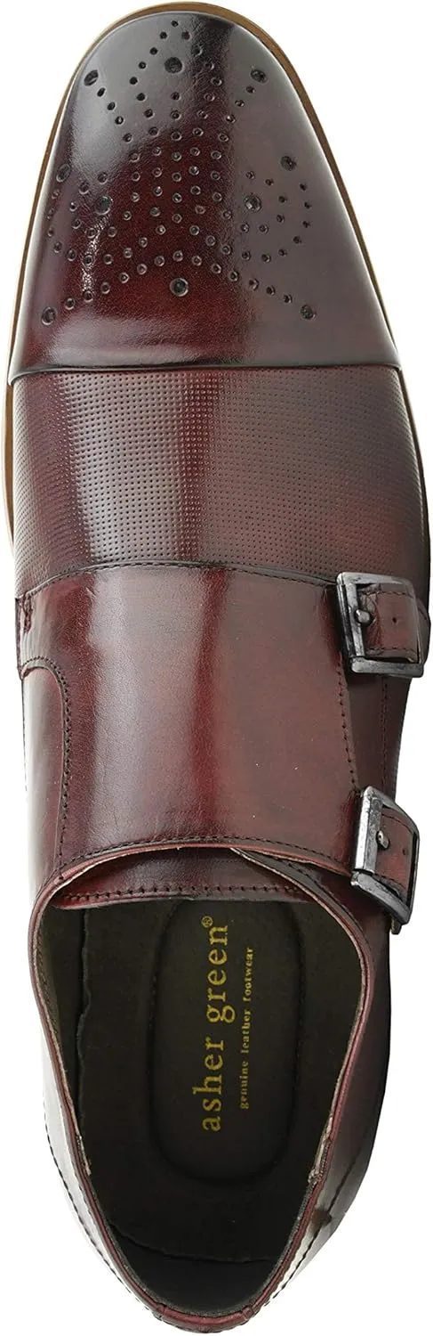 Asher Green AG1101 - Men's Dress Shoes, Formal Men's Shoes - Genuine Calf Leather Double Monk Strap