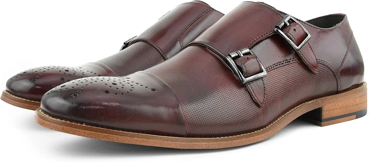 Asher Green AG1101 - Men's Dress Shoes, Formal Men's Shoes - Genuine Calf Leather Double Monk Strap