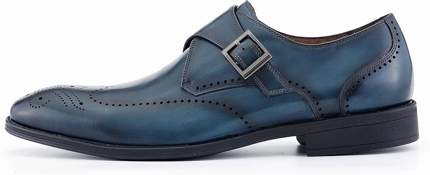 Asher Green AG1101 - Men's Dress Shoes, Formal Men's Shoes - Genuine Calf Leather Double Monk Strap