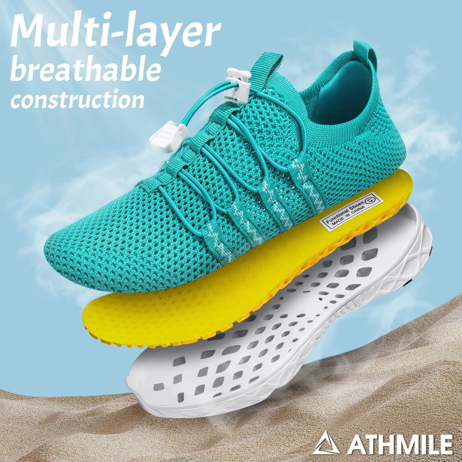 ATHMILE Barefoot Shoes Women Men Water Shoes Hiking Swim River Adult Lake Pool Grounding Beach Camping Accessories Cruise Ship Essentials Vacation Must Haves Surfing Kayaking Sport Walking