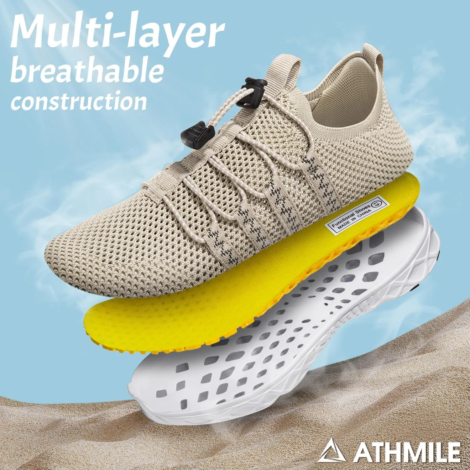 ATHMILE Barefoot Shoes Women Men Water Shoes Hiking Swim River Adult Lake Pool Grounding Beach Camping Accessories Cruise Ship Essentials Vacation Must Haves Surfing Kayaking Sport Walking