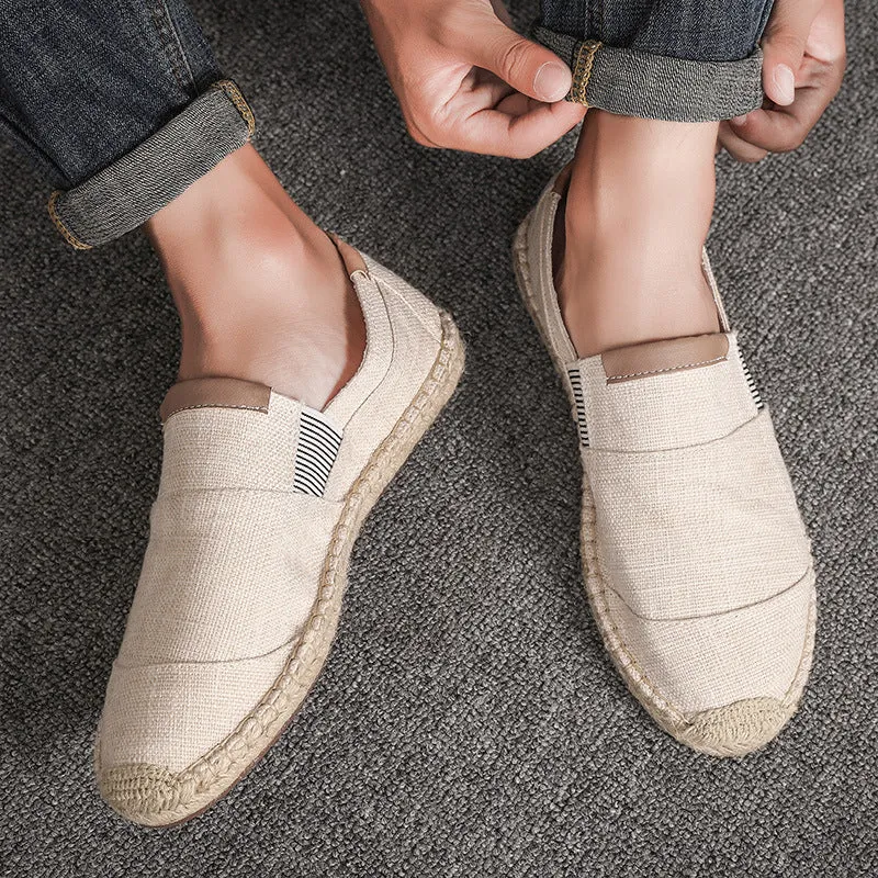 Avencea | Handcrafted Stylish Canvas Straw Shoes - Summer Chic