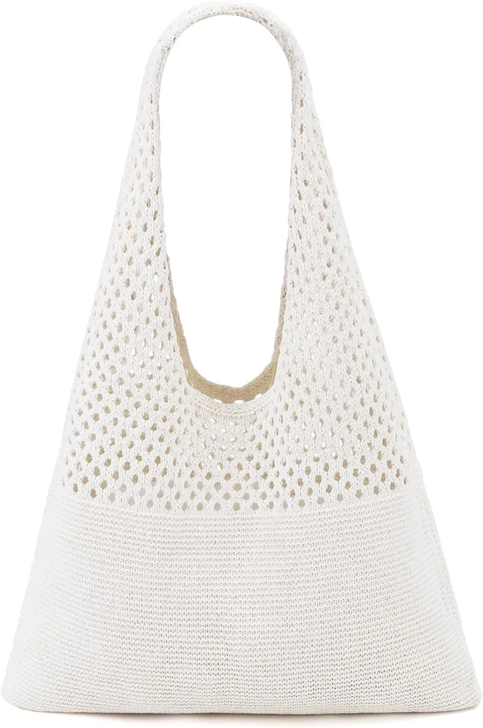 Ayieyill Crochet Tote Bag For Women, Crochet Mesh Beach Tote Bag Summer Vacation Aesthetic Boho Knit Bag for Women