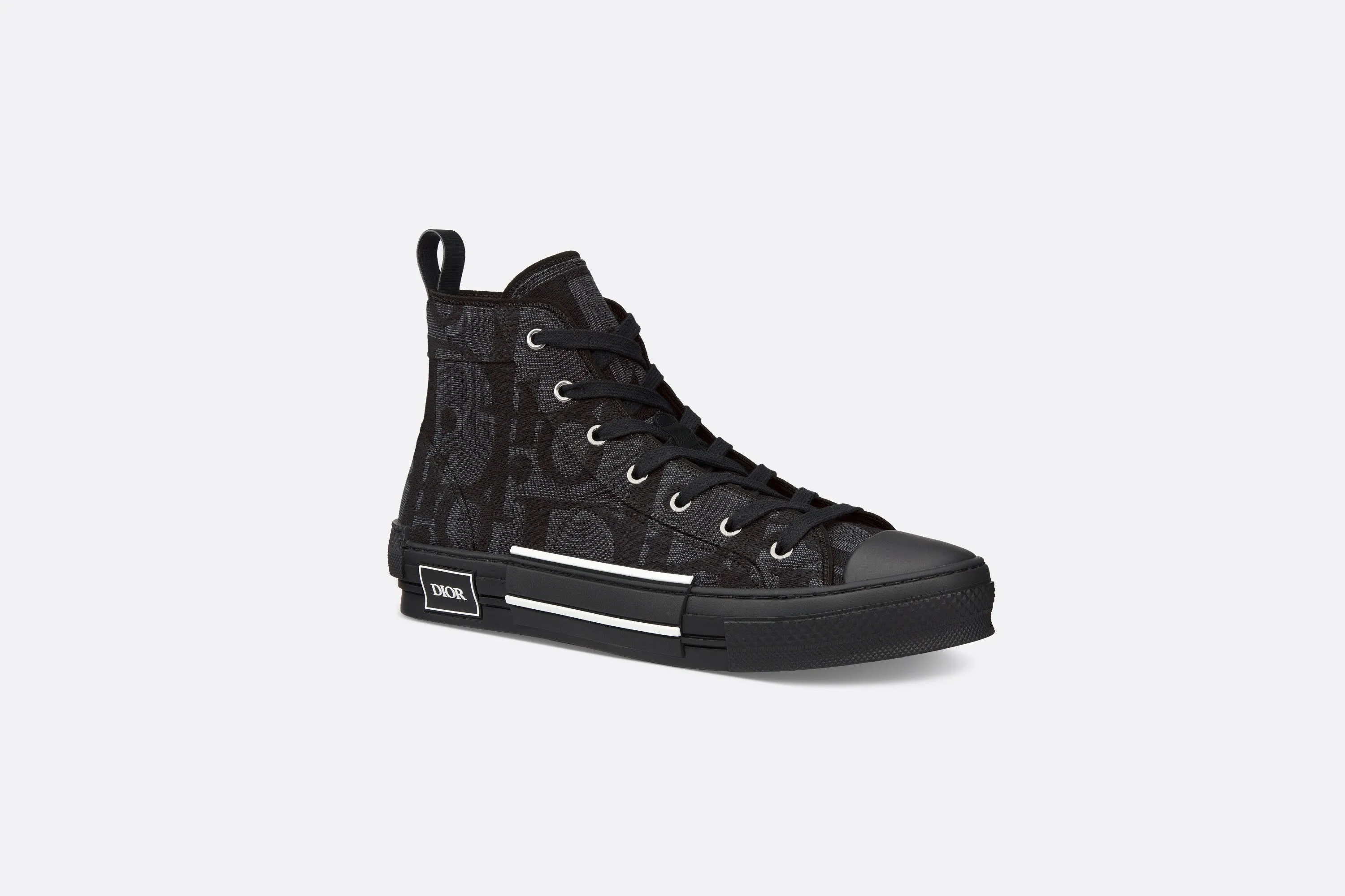 B23 High-Top Sneaker • Black Maxi Dior Oblique Jacquard