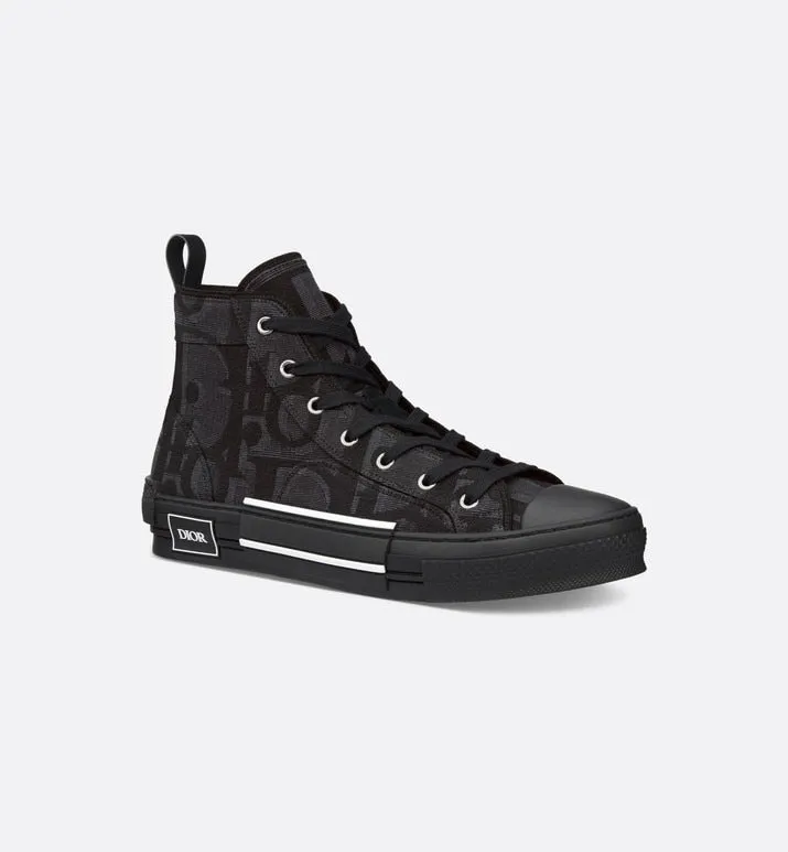 B23 High-Top Sneaker • Black Maxi Dior Oblique Jacquard