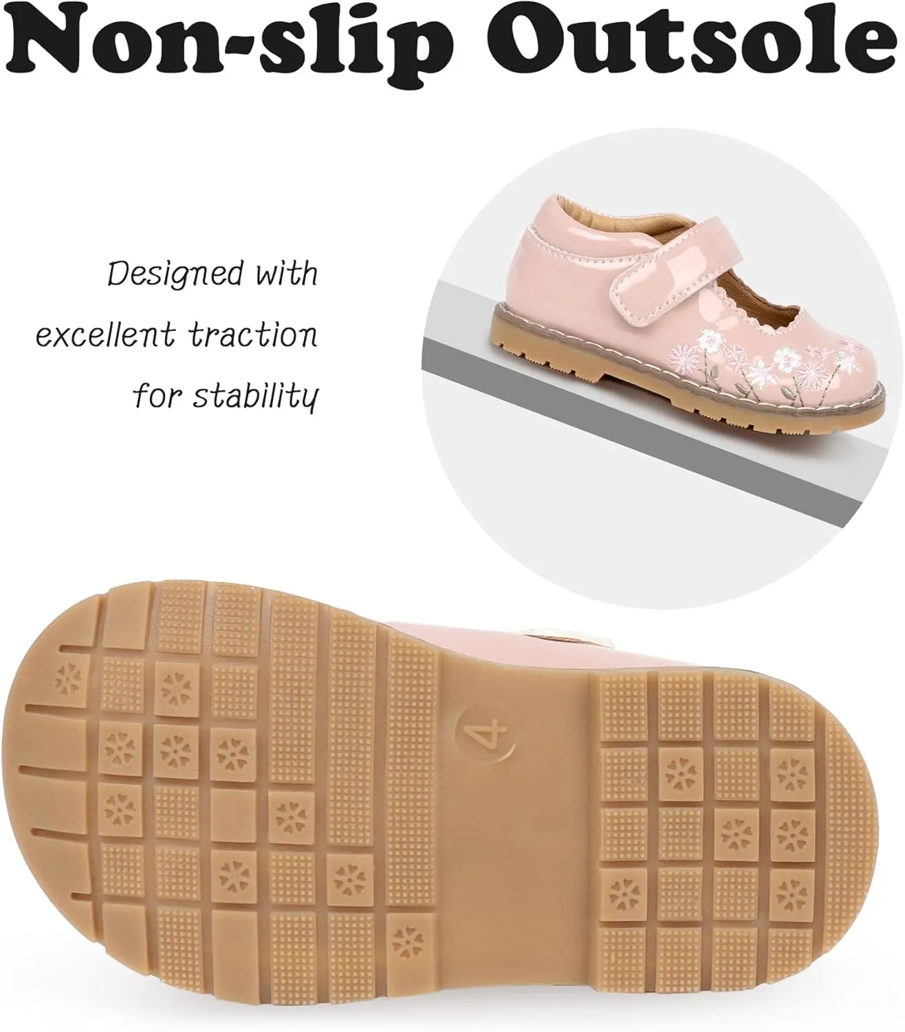 Baby Mary Jane Shoes Flower Infant Newborn Walking Dress Shoes for Wedding Party(Infant/Toddler)
