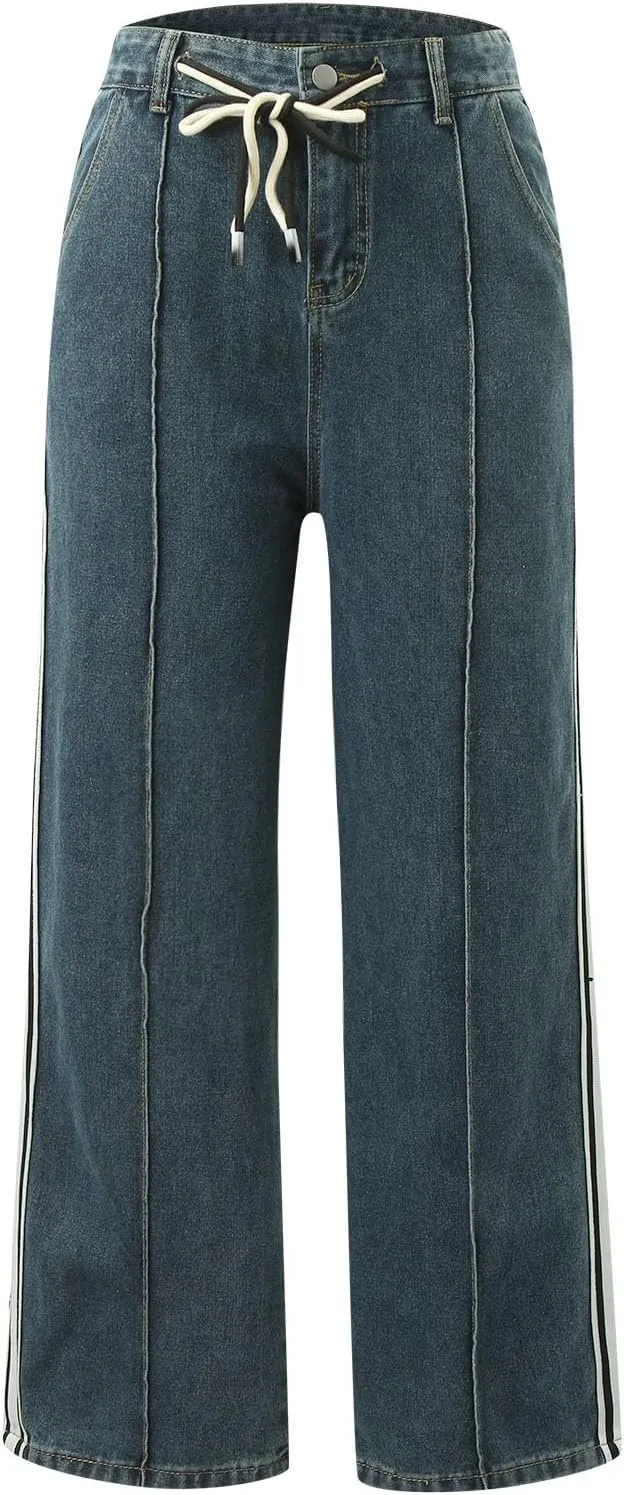 Baggy Jeans for Women Y2K High Street Boyfriend Pants Vintage Jeans Aesthetic Teen Girls Hiphop Streetwear