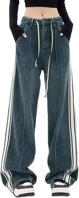 Baggy Jeans for Women Y2K High Street Boyfriend Pants Vintage Jeans Aesthetic Teen Girls Hiphop Streetwear