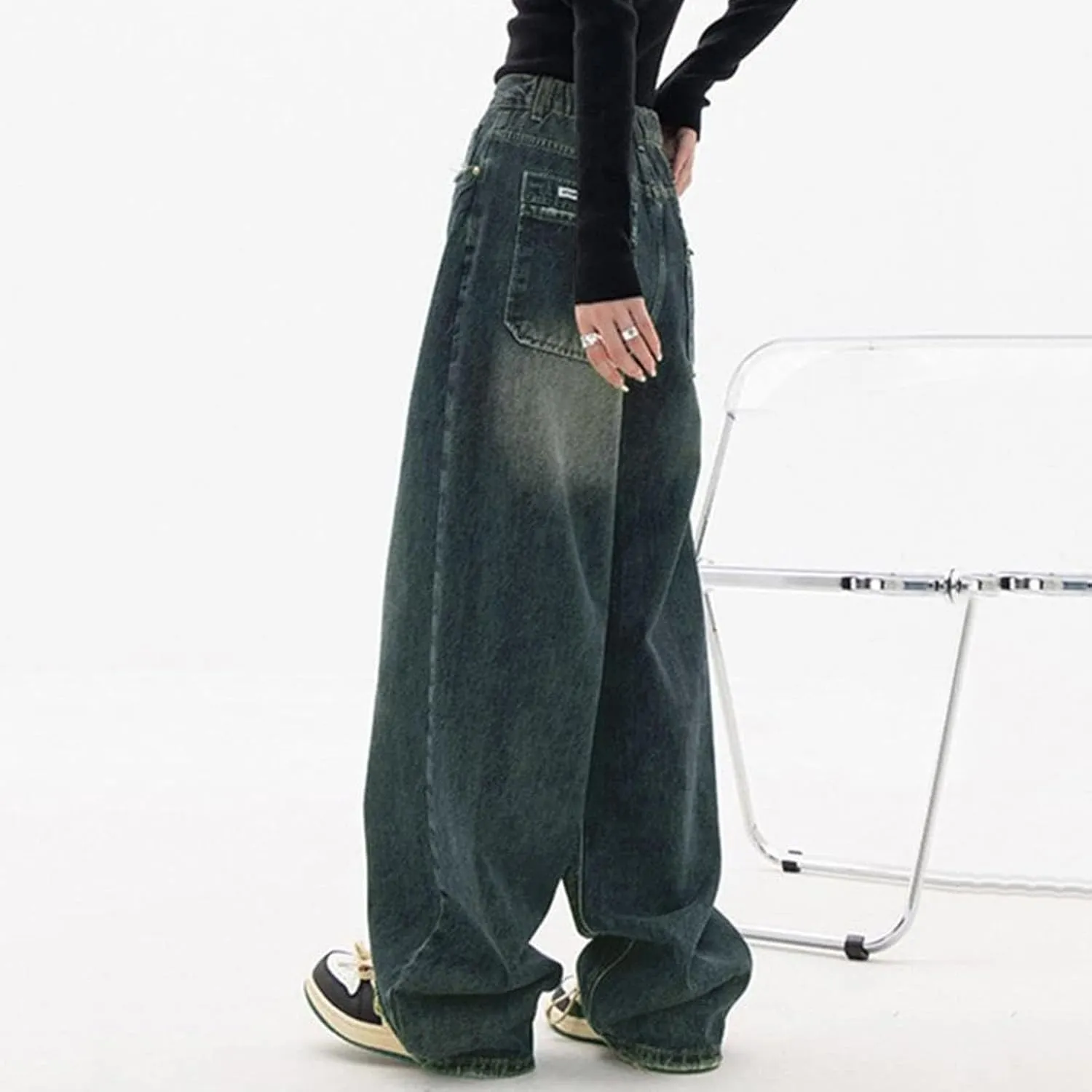 Baggy Jeans for Women Y2K High Street Boyfriend Pants Vintage Jeans Aesthetic Teen Girls Hiphop Streetwear