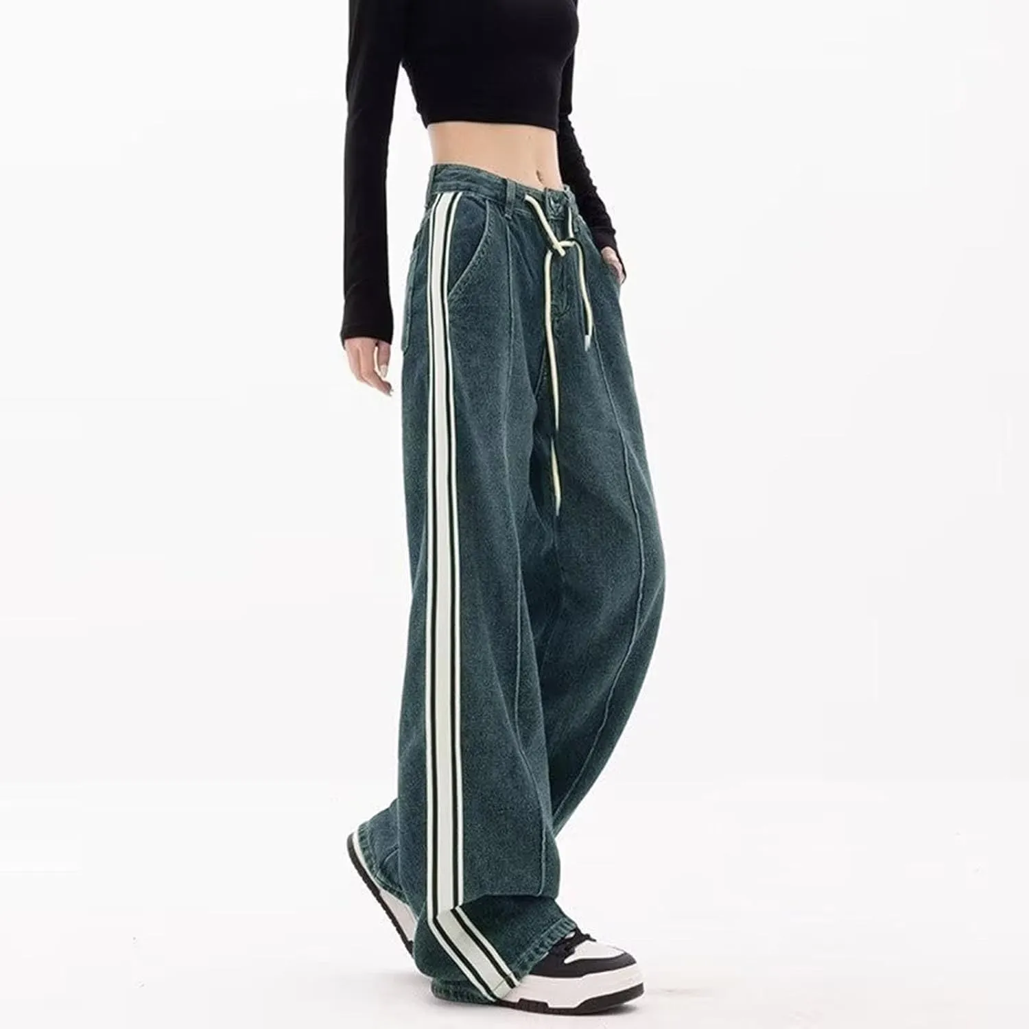 Baggy Jeans for Women Y2K High Street Boyfriend Pants Vintage Jeans Aesthetic Teen Girls Hiphop Streetwear