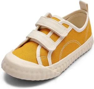 Balabala Toddler Sneakers for Boys and Girls Dual Hook and Loops Sneakers Slip On Canvas Shoes Soft and Durable