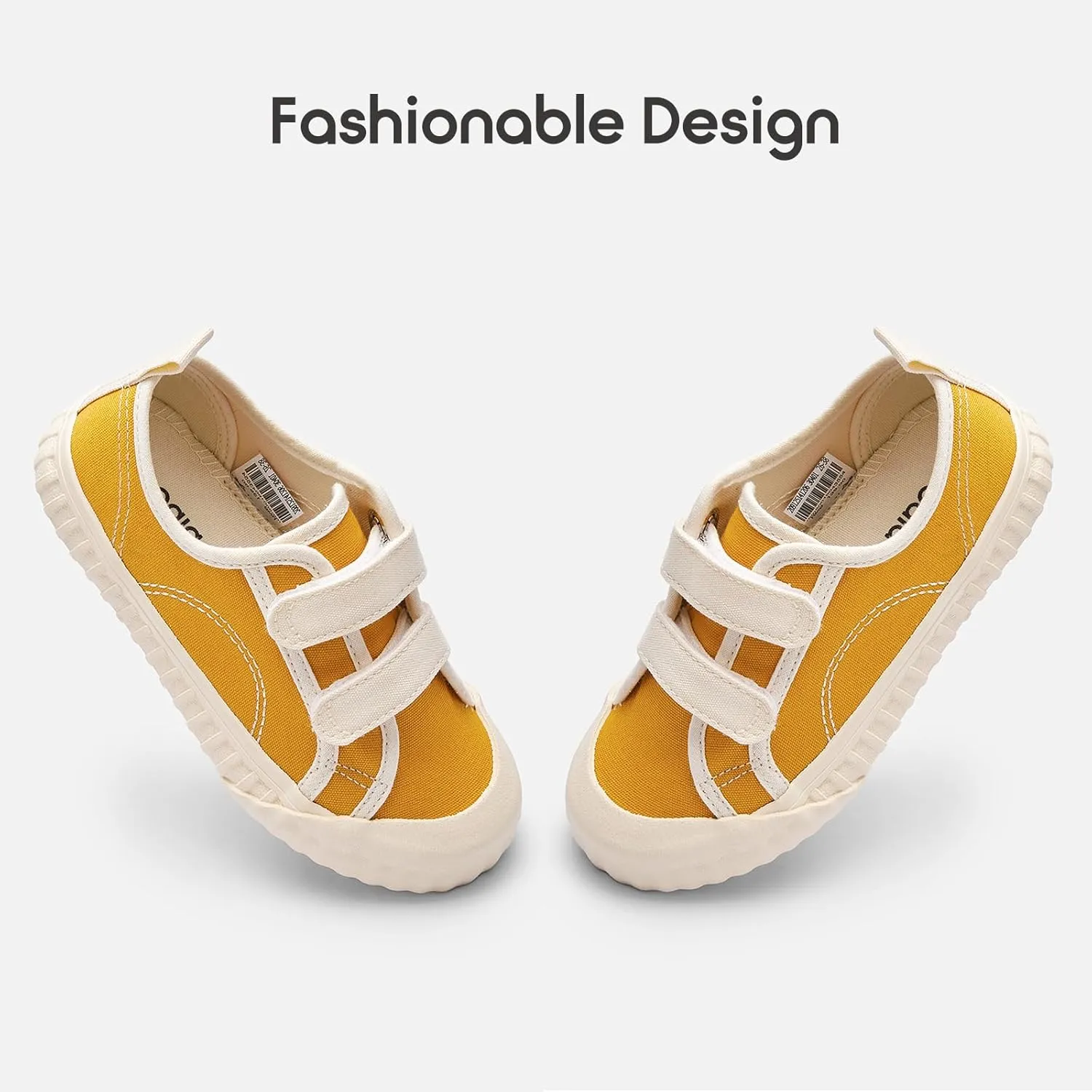 Balabala Toddler Sneakers for Boys and Girls Dual Hook and Loops Sneakers Slip On Canvas Shoes Soft and Durable