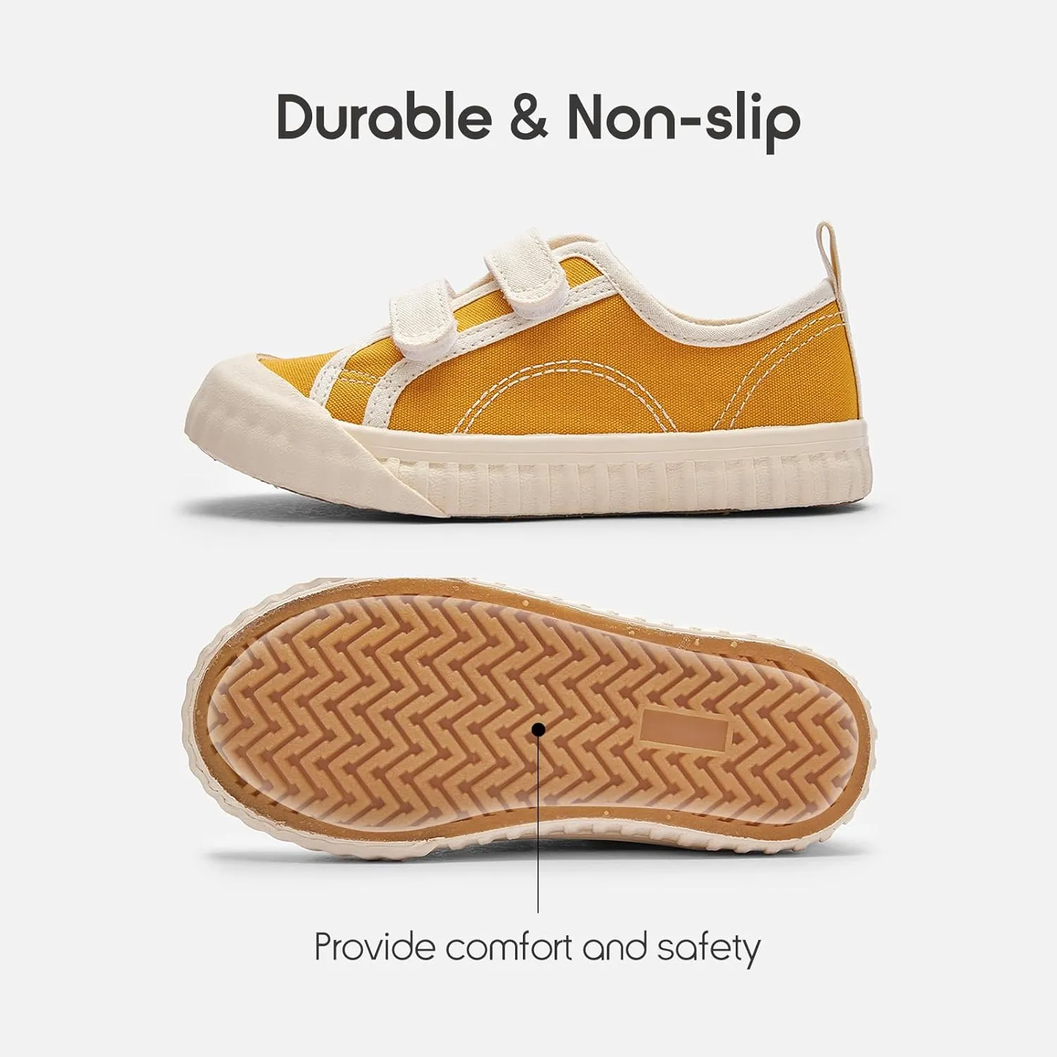 Balabala Toddler Sneakers for Boys and Girls Dual Hook and Loops Sneakers Slip On Canvas Shoes Soft and Durable
