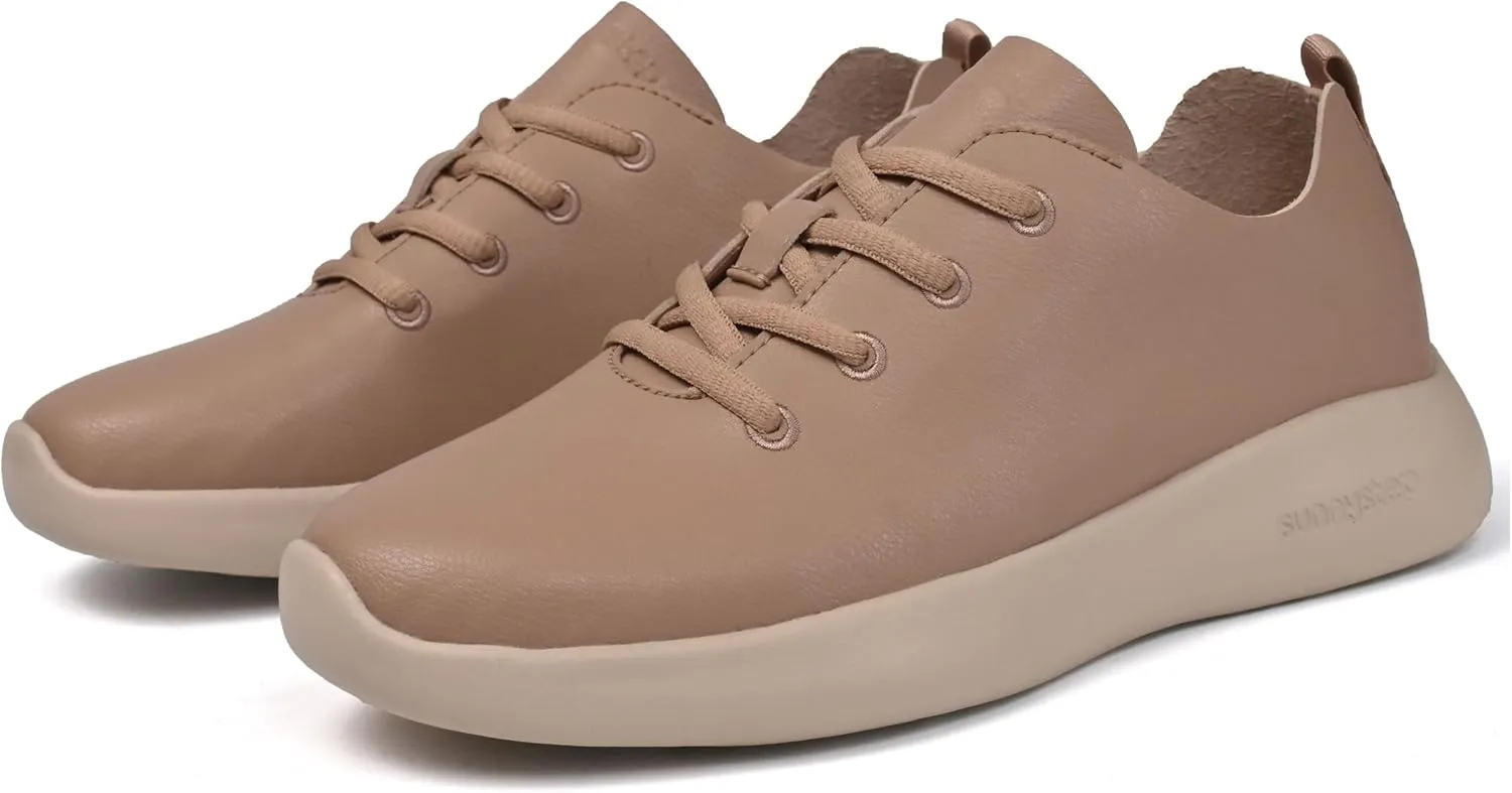 Balance Runner Comfortable Leather Sneakers for Women and Men, Non-Slip Arch Support Walking Shoes, Casual and Work Shoes for Women, Fashion Sneakers for Office, Black, White, Tan Running Shoes and Casual Shoes for All day