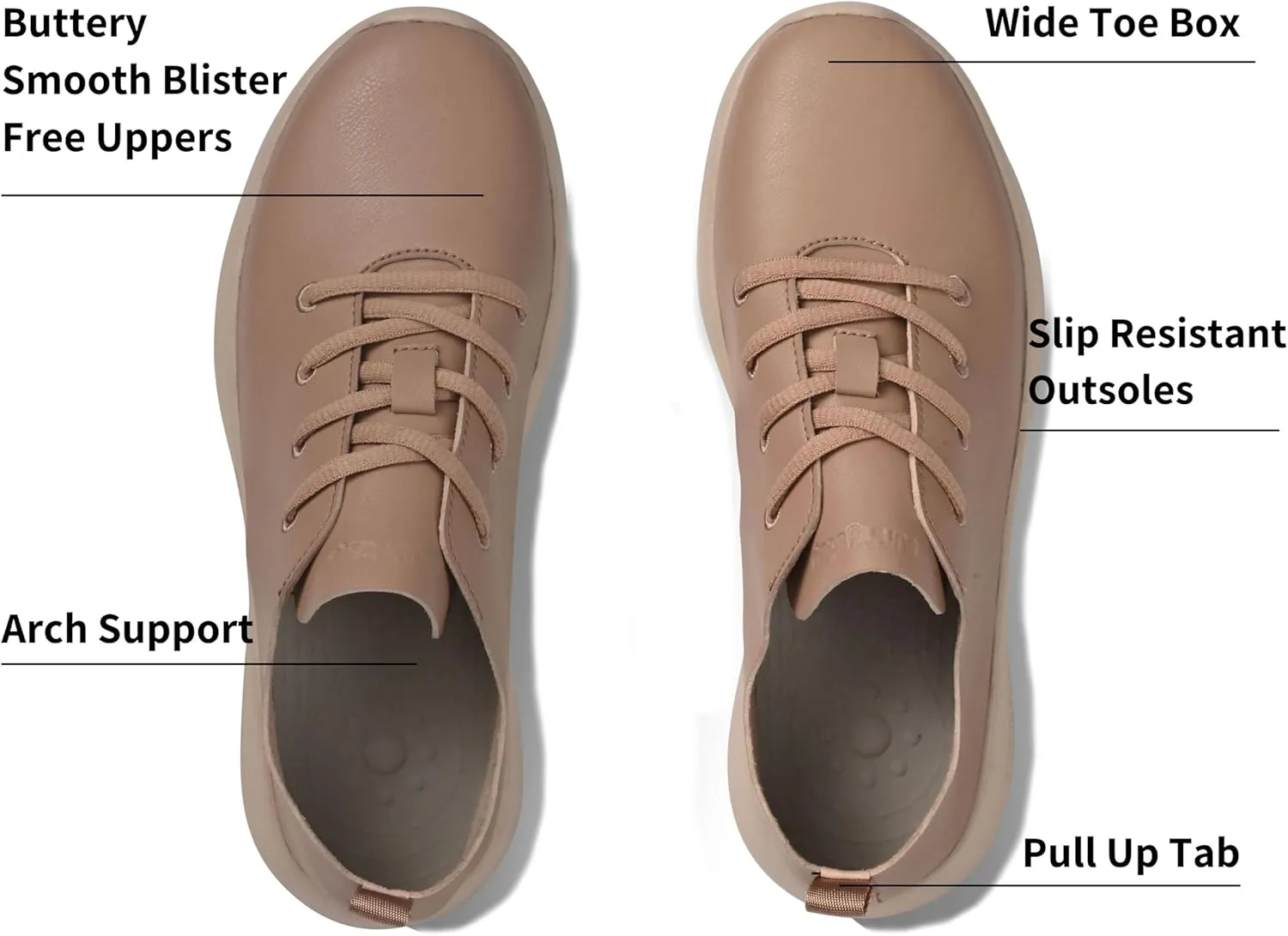 Balance Runner Comfortable Leather Sneakers for Women and Men, Non-Slip Arch Support Walking Shoes, Casual and Work Shoes for Women, Fashion Sneakers for Office, Black, White, Tan Running Shoes and Casual Shoes for All day