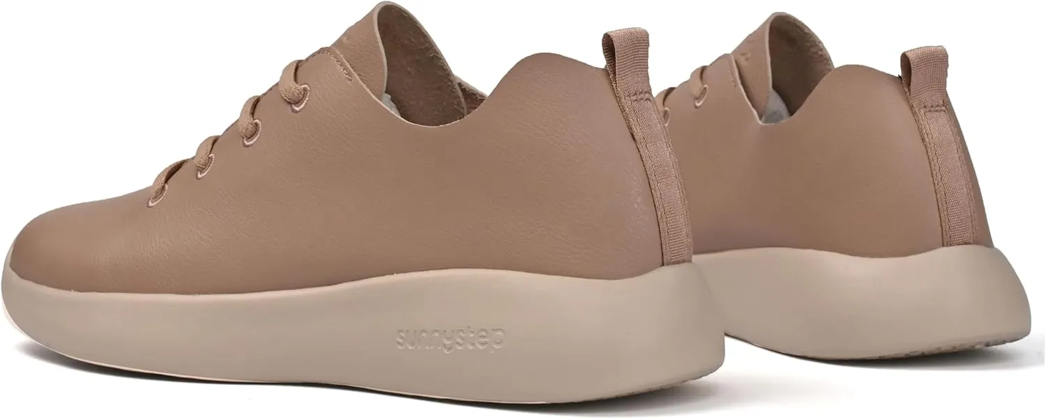 Balance Runner Comfortable Leather Sneakers for Women and Men, Non-Slip Arch Support Walking Shoes, Casual and Work Shoes for Women, Fashion Sneakers for Office, Black, White, Tan Running Shoes and Casual Shoes for All day