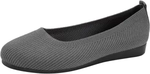 Ballet Flats for Women Knit Flats Shoes Comfortable Slip On Loafers Casual Work Shoes Round Toe Office Shoes