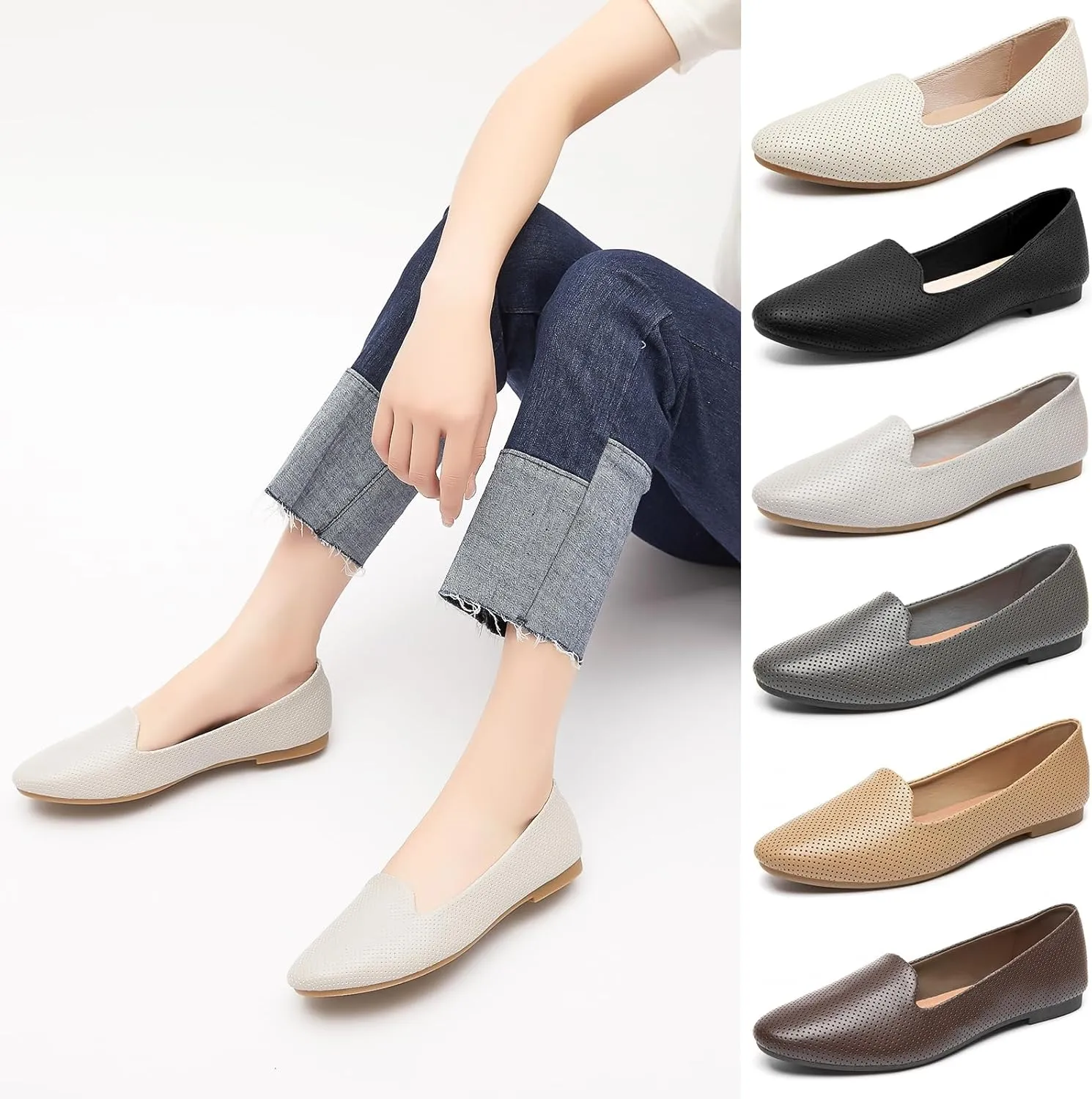 Ballet Flats Shoes for Women Dress Shoes Comfortable Dressy Casual Business Slip on Shoes Loafers