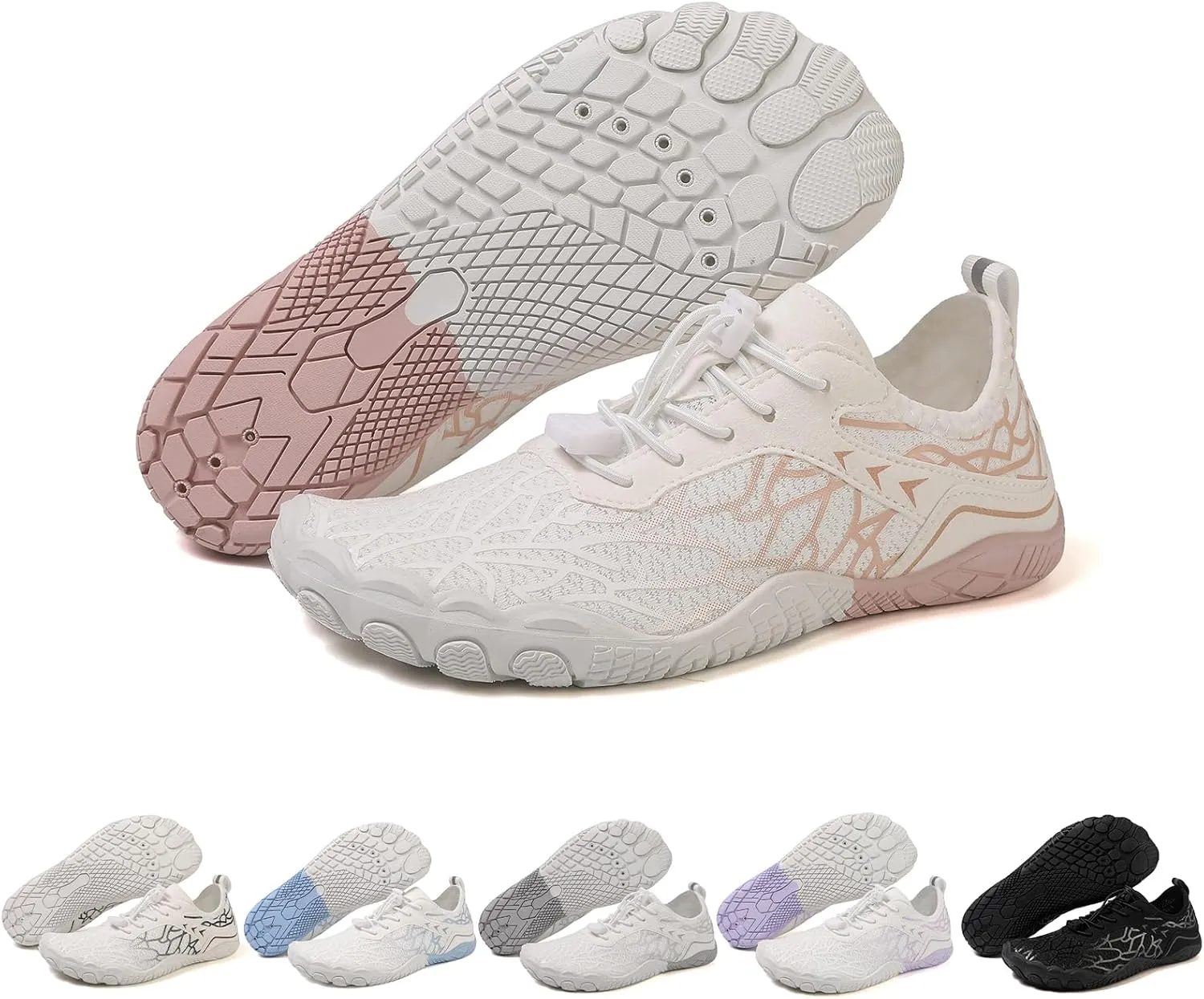 Barefoot Shoes Women 2025 Wide Toe Box Healthy & Non-Slip Athletic Hiking Walking Barefoot Shoes Diabetic Shoe Beach Surf Walk Yoga Footwear Breathable Hiking Shoe Grounding Footwear