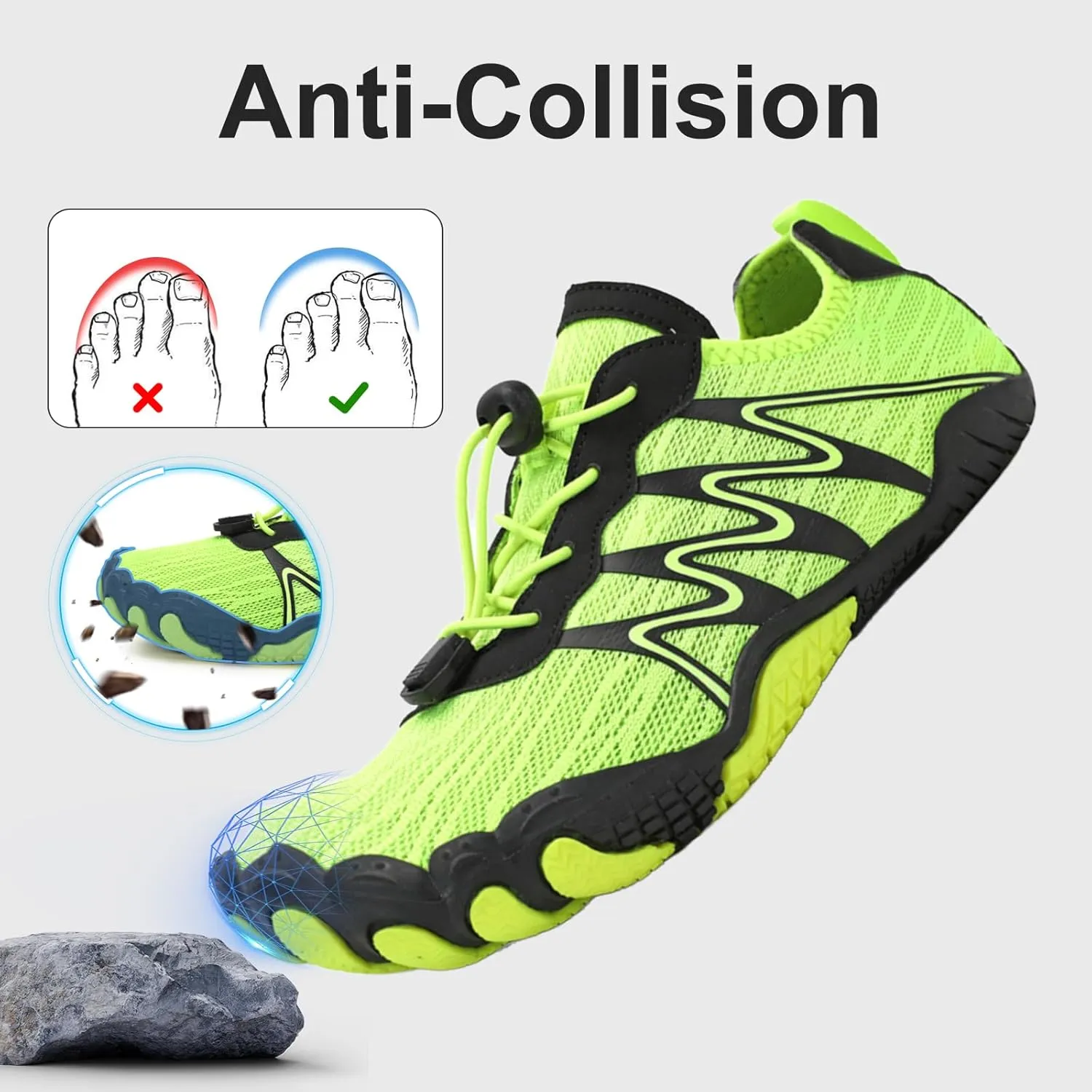 Barefoot Trail Shoes for Women Men,Unisex Pro Footwear Barefoot Shoes,Waterproof Trail Running Healthy & Non-Slip Barefoot Wide Toe Zero Drop Hiking Shoes