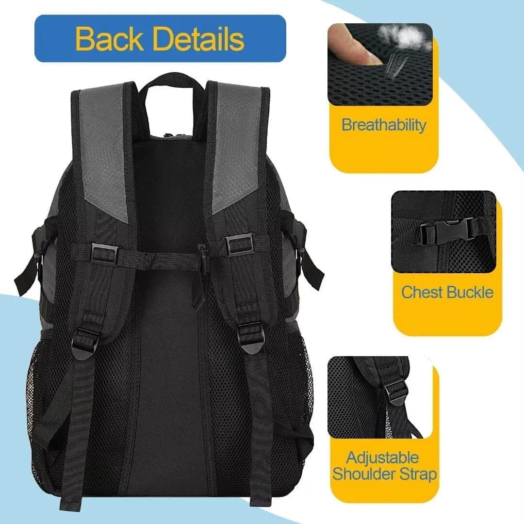 Basketball Backpack with Ball Compartment – Large Basketball Bag with Shoes Compartment Soccer Volleyball Bag Sports Backpack for Football, Grey