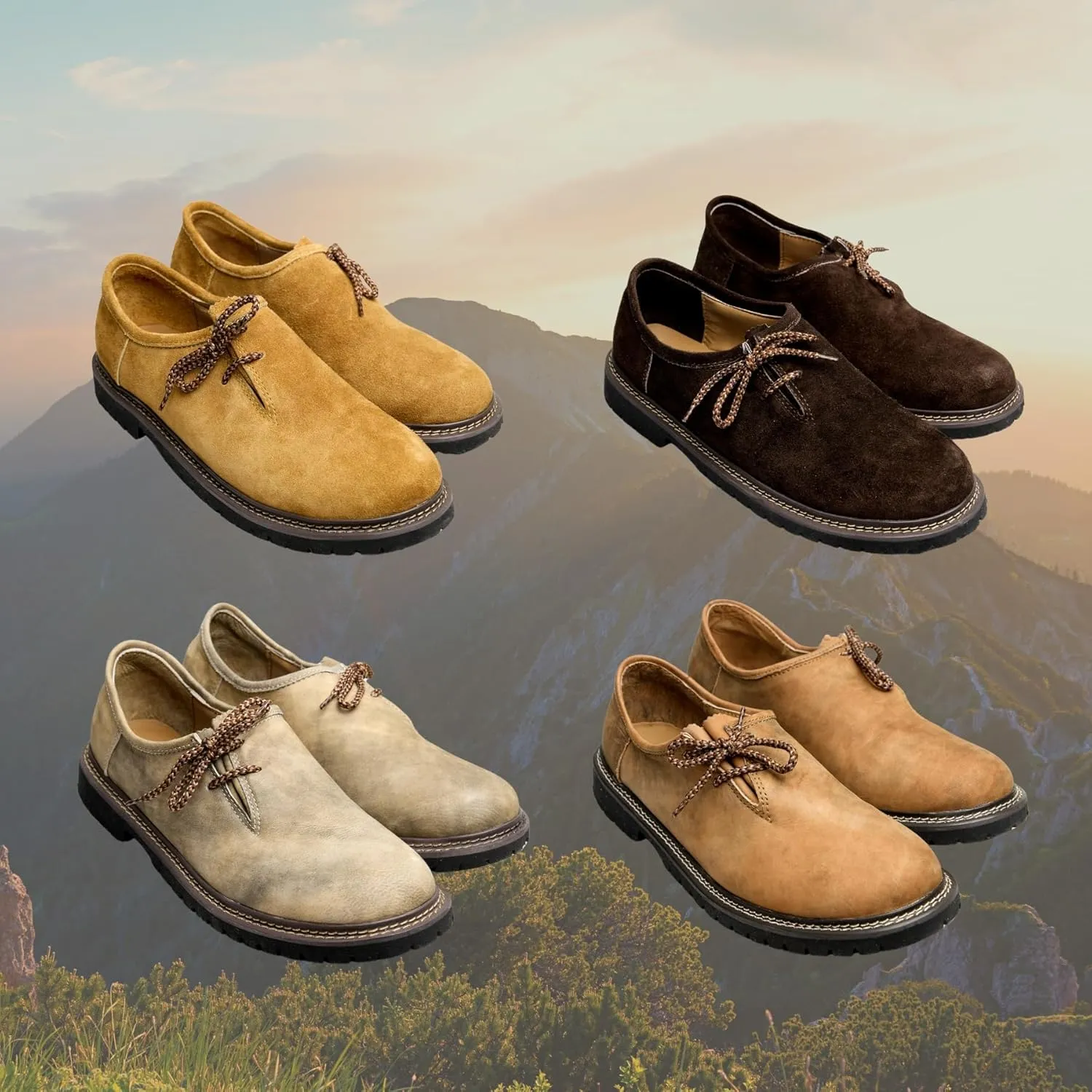 Bavarian Leather Shoes for Men - Designed in Germany - Haferlschuhe Made from Genuine Leather