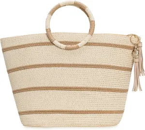 Beach Bags for Women Straw Tote Bag Summer Beach Bag Large Woven Straw Bag for Beach Vacation Holiday
