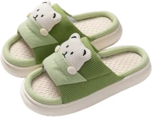 Bear Slippers Women's Cute Home Slippers Room Bear Cotton Sandals Home Use Cute Indoor Outdoor Soft Slippers