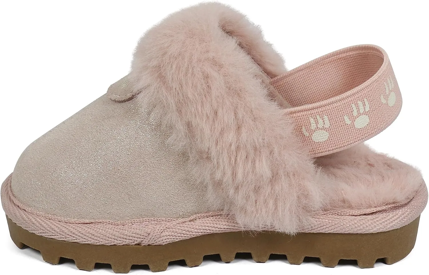 BEARPAW Unisex Faux Fur Lined Suede Infant Shoes - Hard Bottom Baby Shoes for Boys and Girls - Leather Walker Slippers