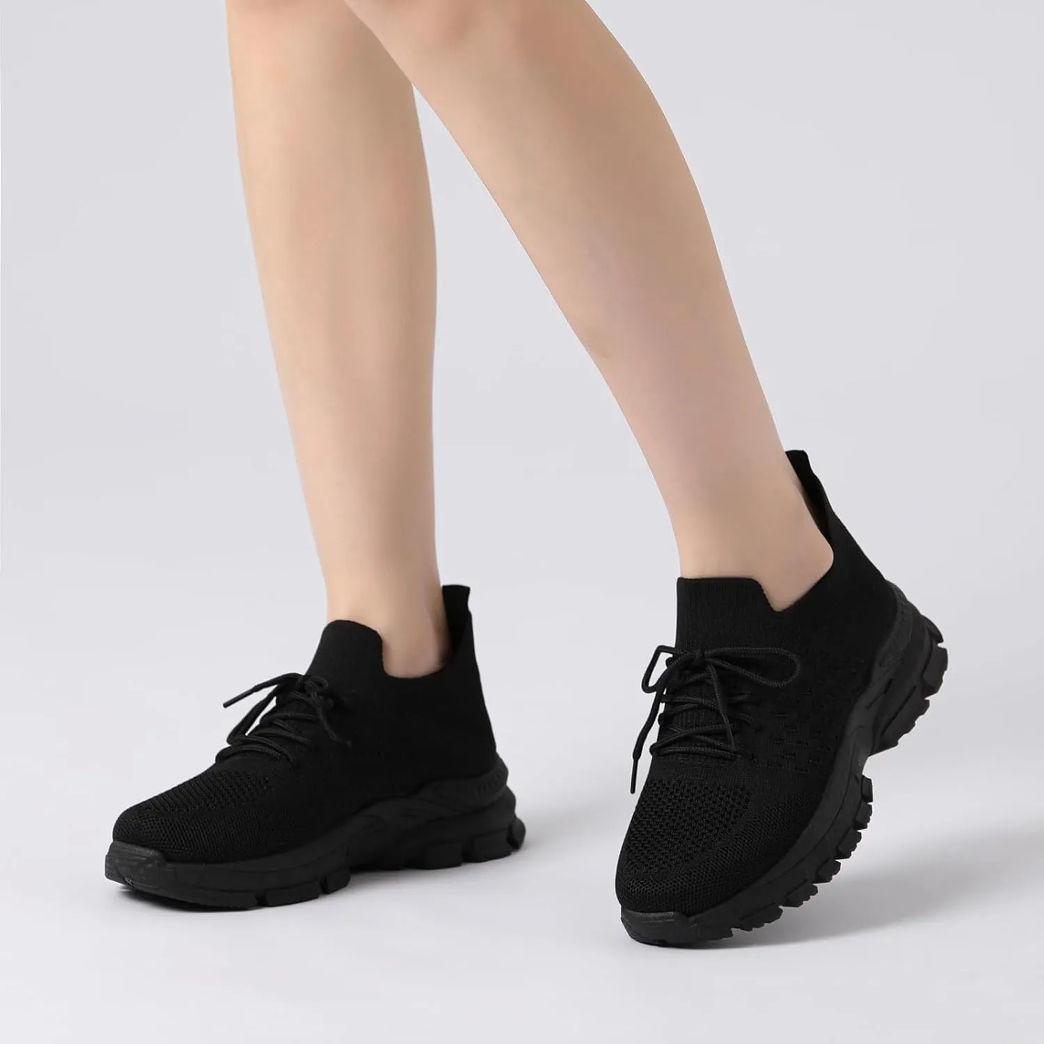 Bernal Sneakers for Women Work Tennis Shoes Fashion Soft Lightweight Mesh Breathable Non Slip Lace-UP Walking Shopping Shoes