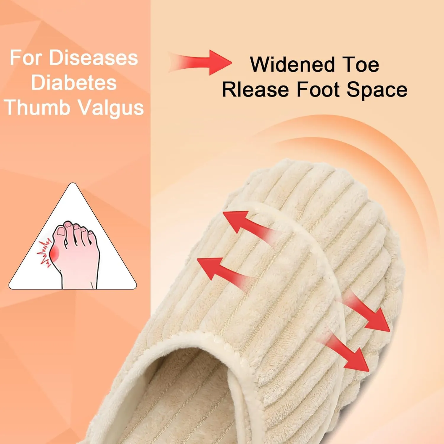 Besroad Womens Slippers Wide Diabetic Shoes Adjustable House Slippers Memory Foam Bedroom Shoes Arthritis Edema Indoor Outdoor