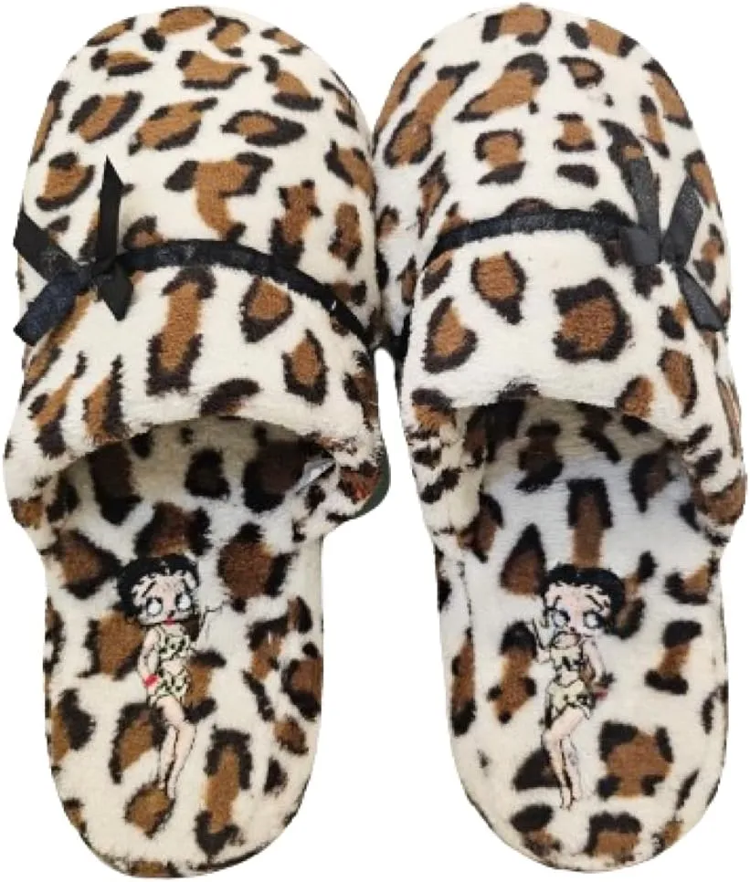 Betty Boop Ultra-Soft Women's Plush Pinup Scuffs Cozy Non-Skid Slippers - Great for Gifts