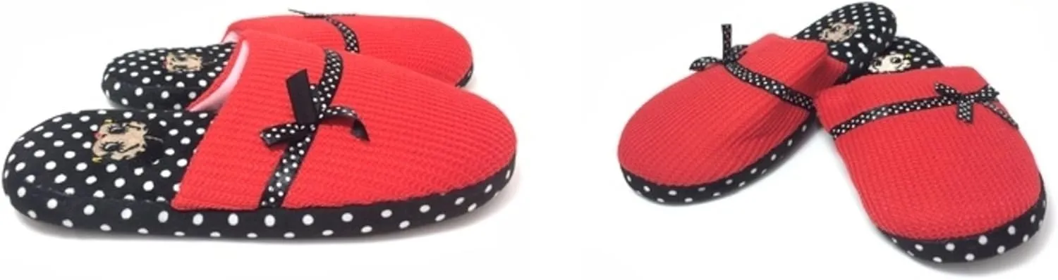 Betty Boop Ultra-Soft Women's Plush Pinup Scuffs Cozy Non-Skid Slippers - Great for Gifts