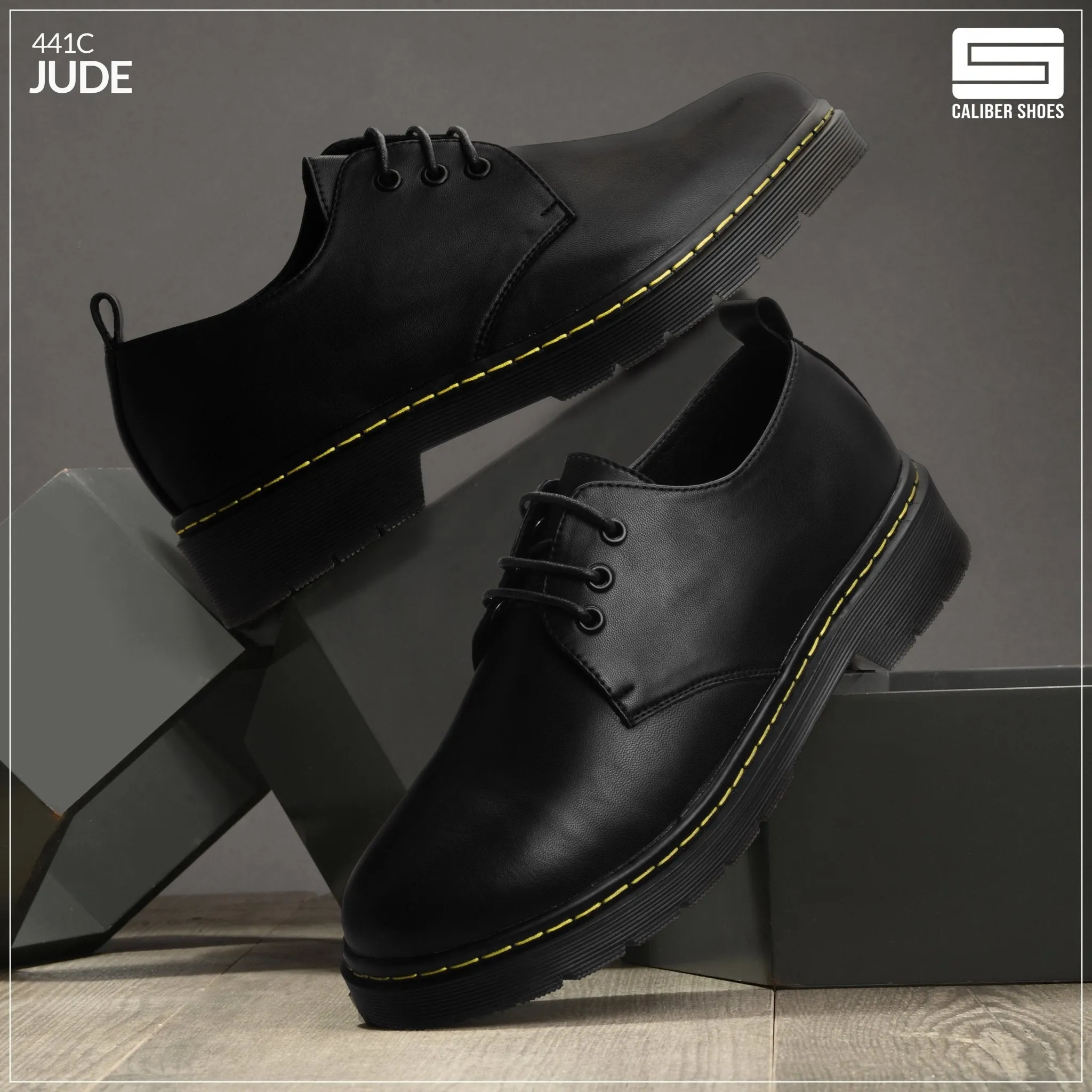 Black Formal Shoes for Men (Jude 441C-BLACK)