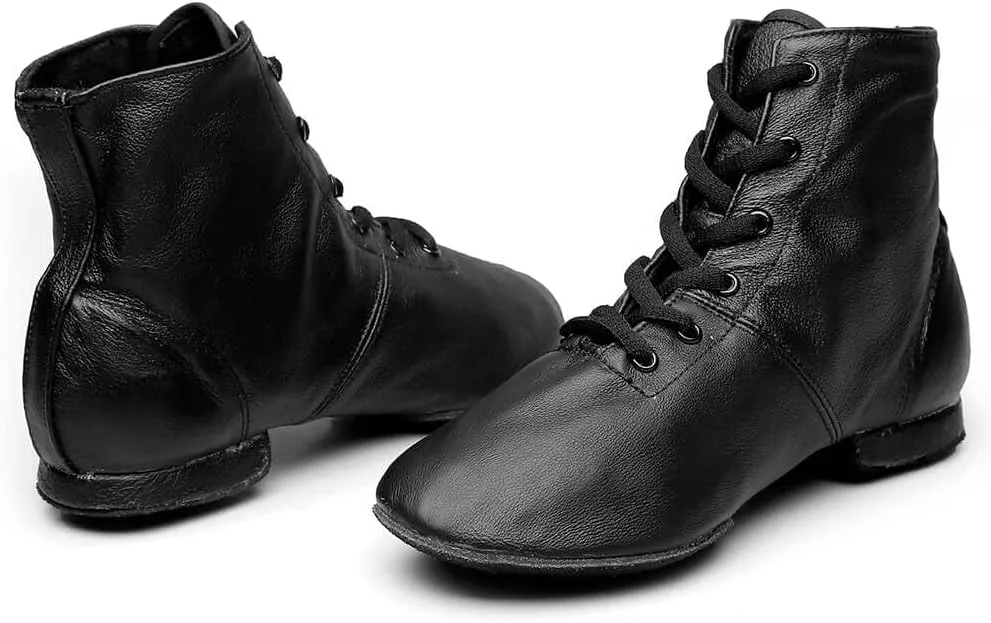 Black Jazz Boots Ballet Dancing Sneakers for Child Adults