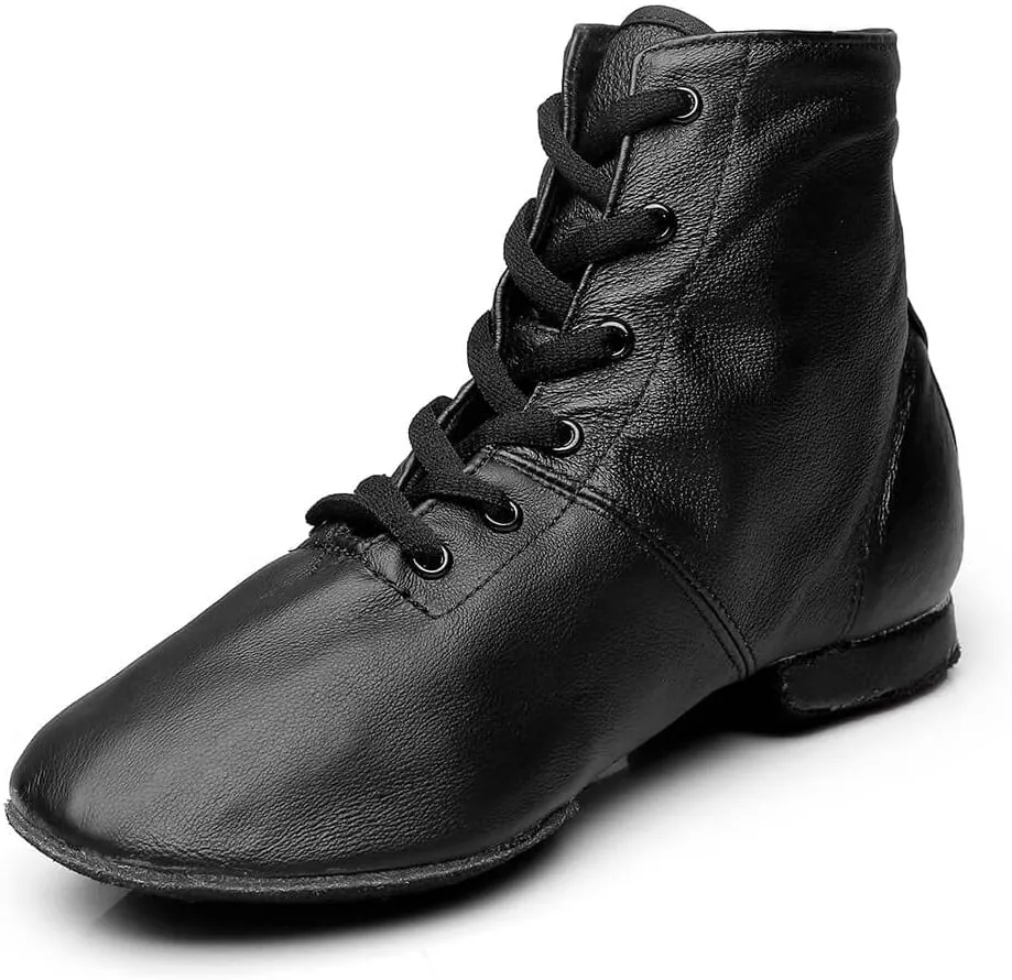 Black Jazz Boots Ballet Dancing Sneakers for Child Adults