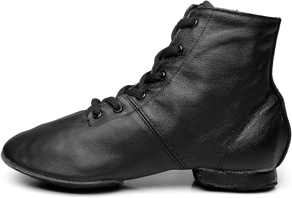 Black Jazz Boots Ballet Dancing Sneakers for Child Adults