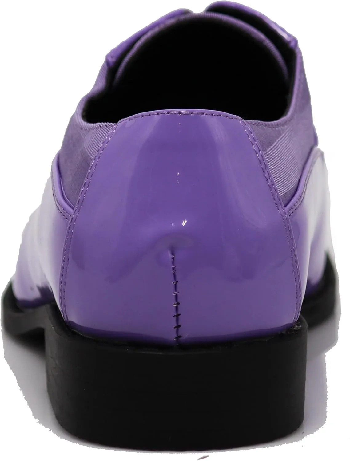 BMY Men's Striped Satin Matching Patent Upper Oxfords Formal Dress Shoes