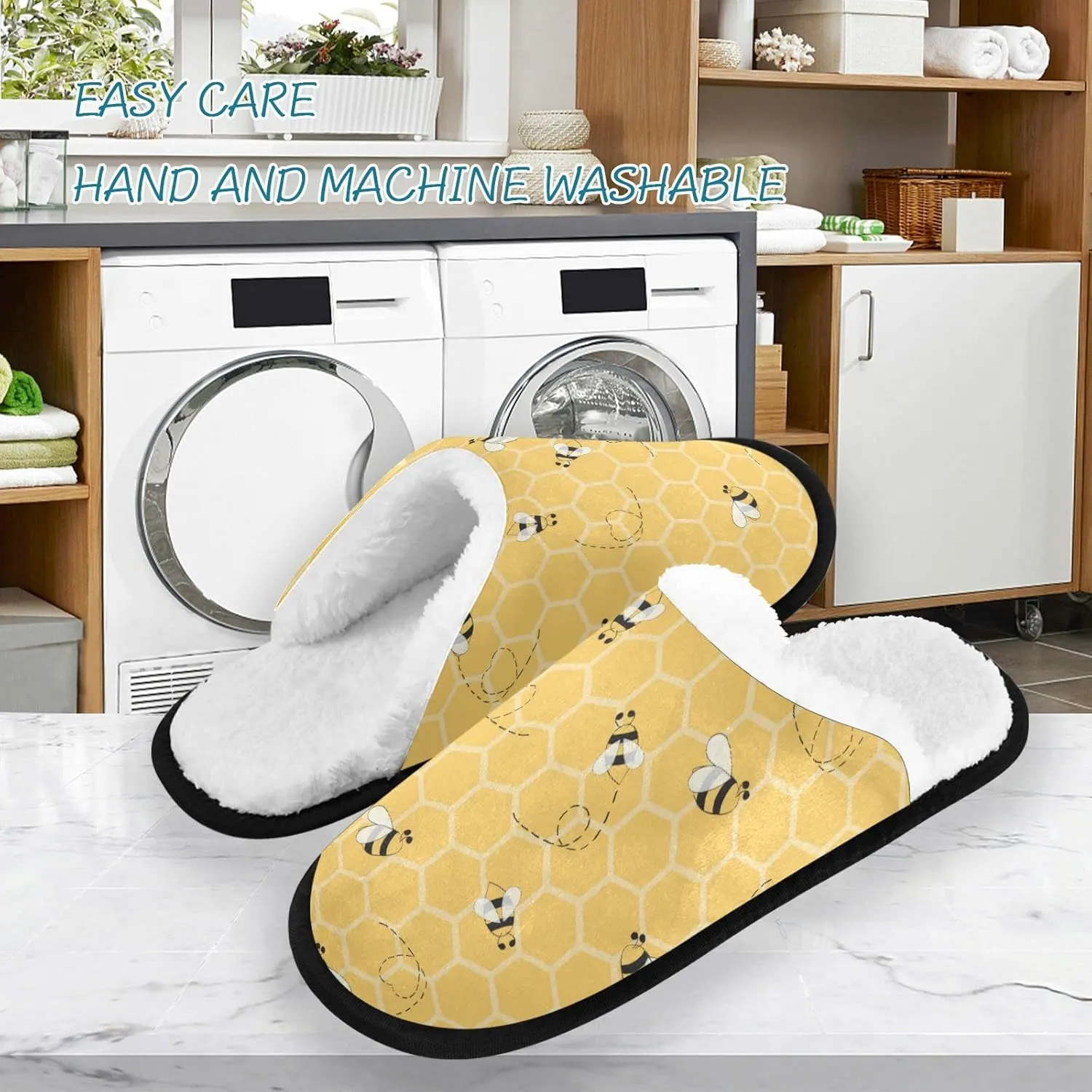Boccsty Snowflakes Soft House Slippers Shoes Red Black Buffalo Plaid Spa Slippers House Shoes Memory Foam Slippers Non-Slip Home Shoes for Men Woman