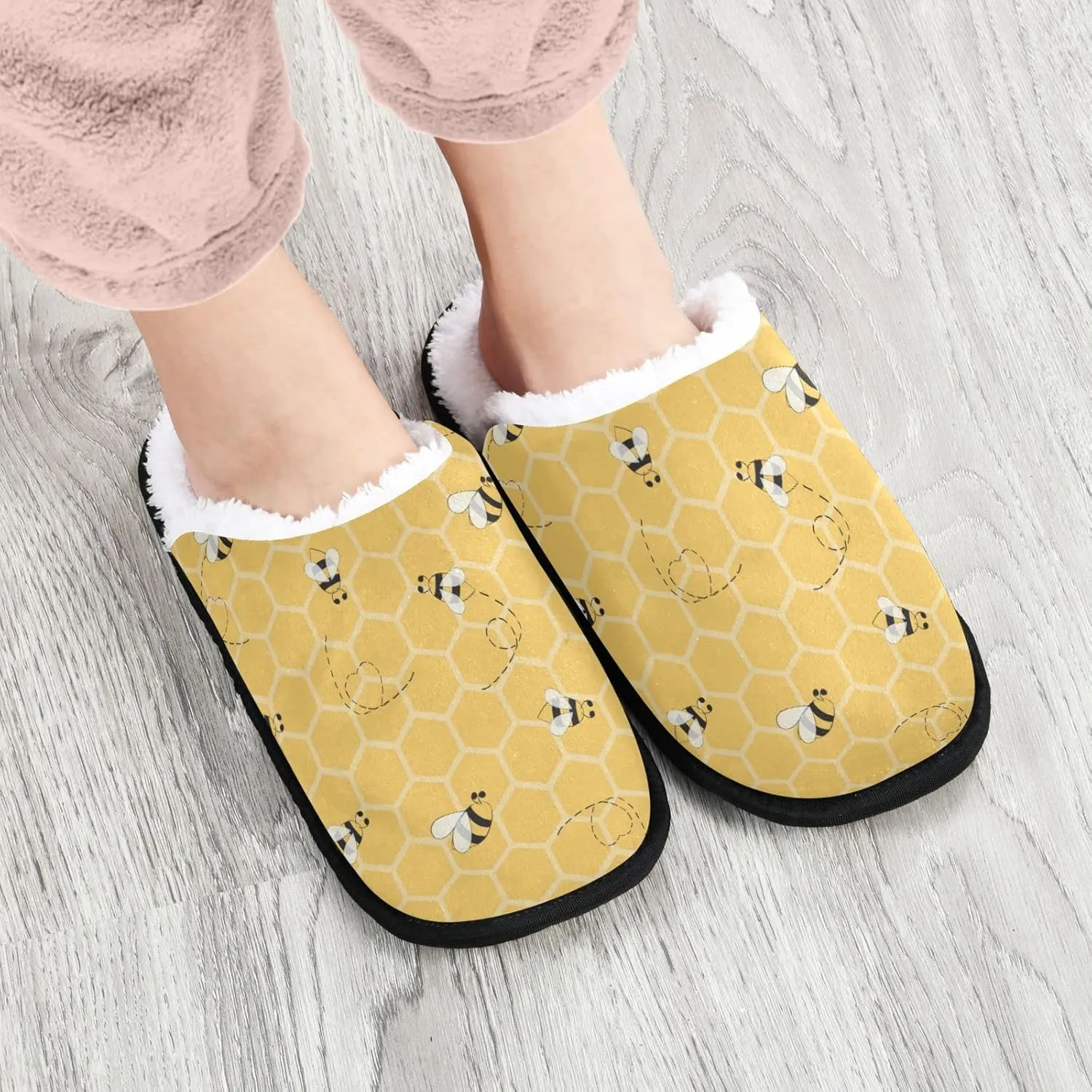 Boccsty Snowflakes Soft House Slippers Shoes Red Black Buffalo Plaid Spa Slippers House Shoes Memory Foam Slippers Non-Slip Home Shoes for Men Woman