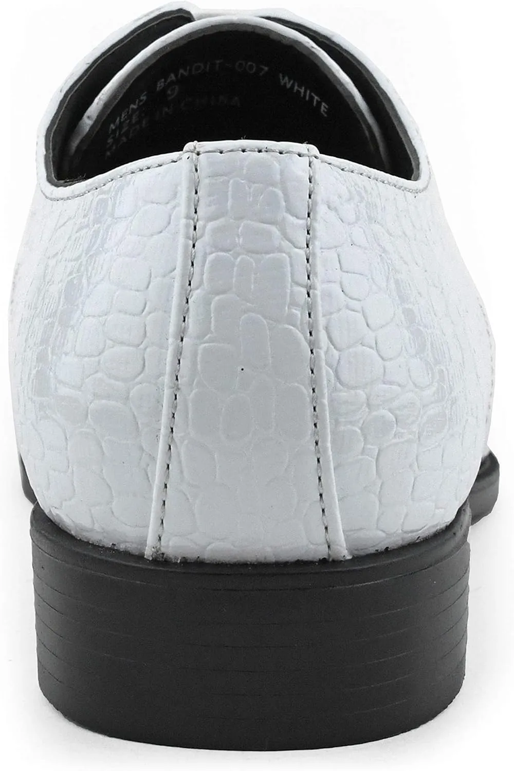 Bolano Bandit, Cap Toe Oxford Dress Shoes for Men, Men's Formal Dress Shoes with Alligator Print, Croc Folded Oxfords