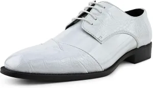 Bolano Bandit, Cap Toe Oxford Dress Shoes for Men, Men's Formal Dress Shoes with Alligator Print, Croc Folded Oxfords