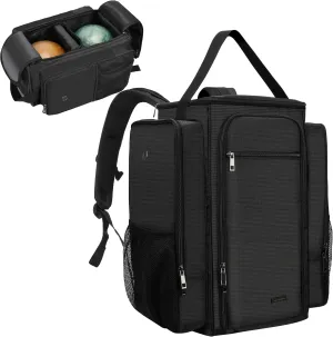Bowling bag, Bowling Ball Backpack for 2 Balls with separate compartments for shoes and accessories