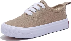 Boys and Girls Low Top Sports Shoes Lace up Canvas Children's Shoes Comfortable and Lightweight Skateboarding Shoes