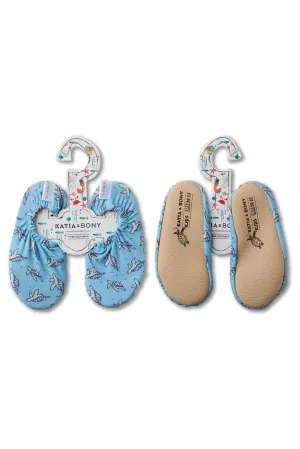 Boys Blue Turtle Non-Slip Swim Shoes