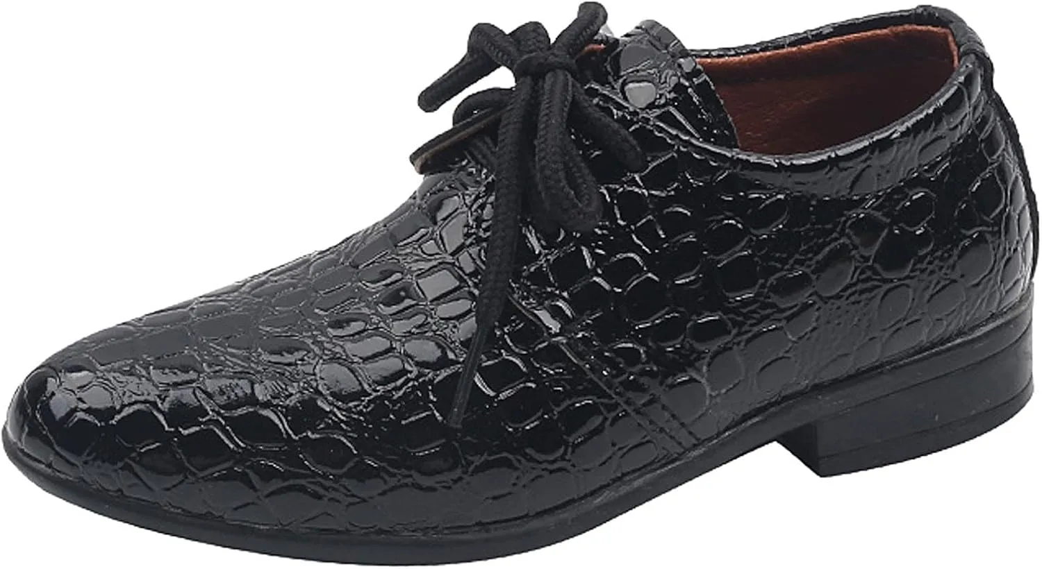 Boys Dress Shoes Toddler Kids Retro Pointed Toe Low Heel Lace Up Comfort Leather Shoes Dance Party Birthday Performance Shows