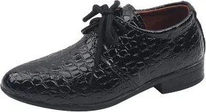Boys Dress Shoes Toddler Kids Retro Pointed Toe Low Heel Lace Up Comfort Leather Shoes Dance Party Birthday Performance Shows